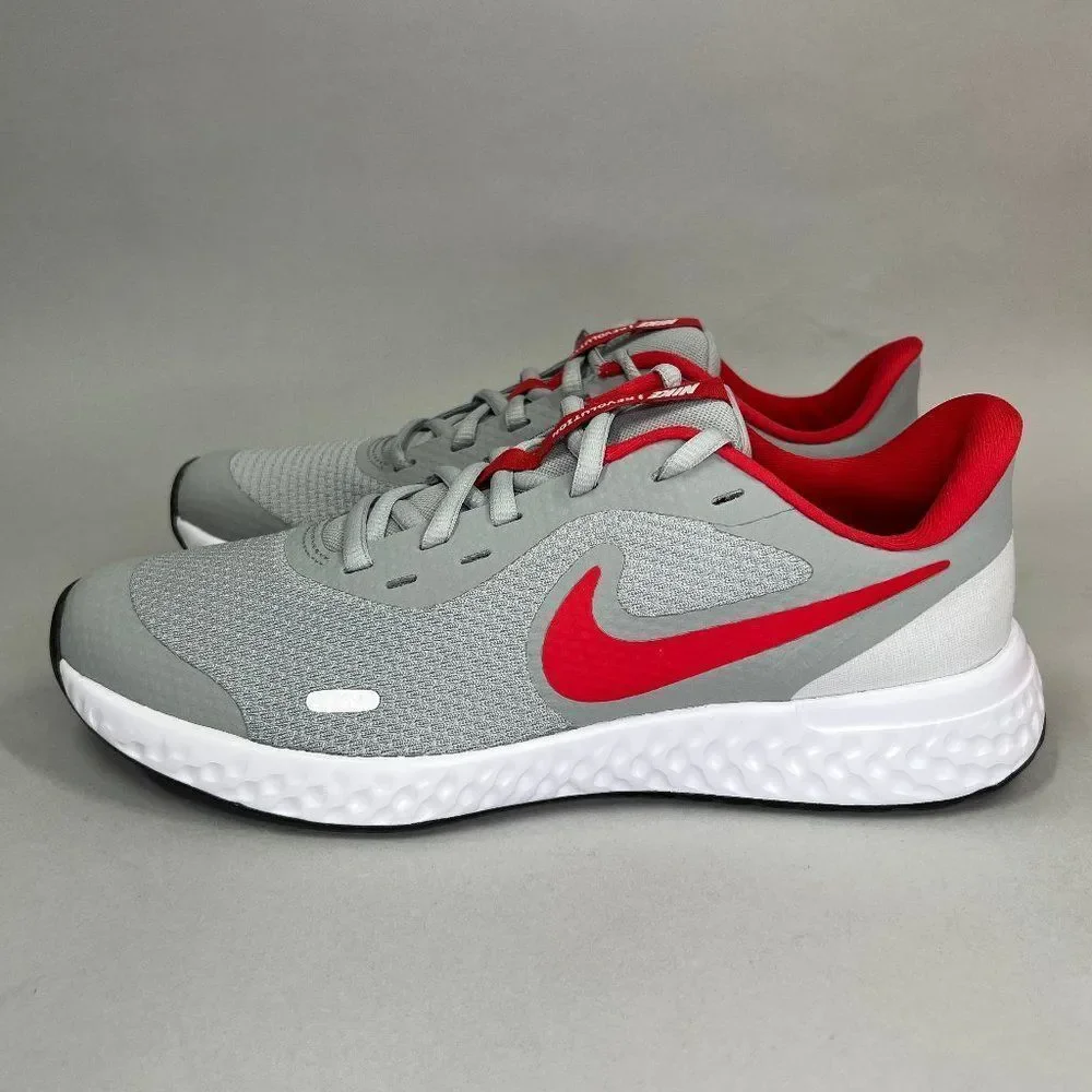 Nike Revolution 5 Running Shoes Youth Size 6 Grey Red Athletic Training Sneakers